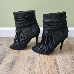 Charlotte Russe Fringe Boot Heels Size 8